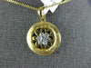 .19CT DIAMOND 18KT 2 TONE GOLD CIRCLE OF LIFE MATTE AND SHINY FLOWER FUN PENDANT