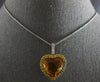 LARGE 12.41CT DIAMOND & AAA CITRINE & SAPPHIRE 14KT WHITE GOLD FLOATING PENDANT