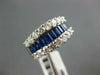 WIDE 2.44CT DIAMOND & AAA SAPPHIRE 18K WHITE GOLD 3D GRADUATING ANNIVERSARY RING