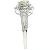 .73CT WHITE & FANCY YELLOW DIAMOND 18KT WHITE GOLD 3D PEAR SHAPE ENGAGEMENT RING