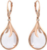 19.38CT DIAMOND & AAA WHITE AGATE 14KT ROSE GOLD 3D LEVERBACK HANGING EARRINGS