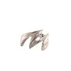 ESTATE .10CT DIAMOND 18KT WHITE GOLD 3D MATTE AND SHINY CRISS CROSS FUN RING
