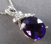 2.39CT DIAMOND & AAA AMETHYST 14KT WHITE GOLD 3D OVAL & ROUND FLOATING PENDANT