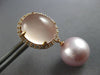 LARGE DIAMOND & AAA ROSE QUARTZ & PINK SOUTH SEA PEARL 18KT ROSE GOLD EARRINGS