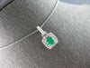 .87CT DIAMOND & AAA EMERALD 14KT WHITE GOLD ROUND SQUARE HALO FLOATING PENDANT