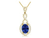 1.56CT DIAMOND & AAA TANZANITE 14KT YELLOW GOLD HALO INFINITY FLOATING PENDANT