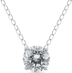 .30CT DIAMOND 14K WHITE GOLD 3D CLASSIC ROUND SOLITAIRE 4 PRONG FLOATING PENDANT