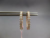 ESTATE .82CT DIAMOND 14KT ROSE GOLD 3D CLASSIC 2mm OVAL HUGGIE HANGING EARRINGS