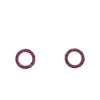 ESTATE .66CT AAA RUBY 18KT ROSE GOLD 3D CLASSIC OPEN CIRCLE STUD EARRINGS