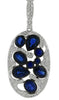 3.05CT DIAMOND & AAA SAPPHIRE 14KT WHITE GOLD MULTI SHAPE FUN FLOATING PENDANT