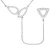 .38CT DIAMOND 14KT WHITE GOLD 3D ROUND CLASSIC LEAF TRILLION FUN LARIAT NECKLACE