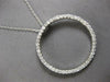 ESTATE LARGE 2.0CT DIAMOND 14KT WHITE GOLD ROUND CIRCLE OF LIFE FLOATING PENDANT