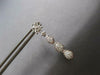 ESTATE 1.20CT DIAMOND 14KT WHITE GOLD FLOWER TEAR DROP JOURNEY HANGING EARRINGS