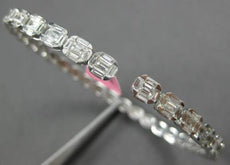 2.65CT DIAMOND 18KT WHITE GOLD OVAL INVISIBLE SEMI ETERNITY CUFF BANGLE BRACELET