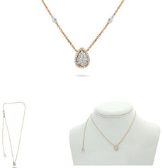 .33CT DIAMOND 14KT ROSE & WHITE GOLD ROUND BY THE YARD ADJUSTABLE LOVE NECKLACE
