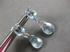 4.28CT AAA AQUAMARINE 18K WHITE GOLD MULTI SHAPE TEAR DROP FUN HANGING EARRINGS