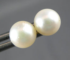 ESTATE AAA SOUTH SEA PEARL 14KT YELLOW GOLD 3D CLASSIC 6MM STUD EARRINGS #27274