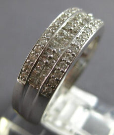 .50CT DIAMOND 14KT WHITE GOLD ROUND & PRINCESS FILIGREE WEDDING ANNIVERSARY RING