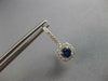 1.0CT DIAMOND & AAA SAPPHIRE 18KT WHITE GOLD ROUND SQUARE HALO HANGING EARRINGS