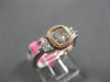 GIA 1.49CT WHITE & PINK DIAMOND 18KT WHITE & ROSE GOLD 3 STONE ENGAGEMENT RING