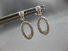 ESTATE .31CT DIAMOND 14KT WHITE GOLD 3D CLASSIC OPEN OVAL FUN HANGING EARRINGS