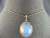 7.21CT DIAMOND & AAA AUSTRALIAN OPAL 14KT ROSE GOLD OVAL HALO FLOATING PENDANT