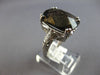 EXTRA LARGE 9.57CT DIAMOND & AAA SMOKY TOPAZ 14K WHITE GOLD CUSHION & ROUND RING