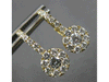 ESTATE .82CT DIAMOND 14K YELLOW GOLD SOLITAIRE HALO LEVERBACK HANGING EARRINGS