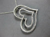 LARGE .75CT DIAMOND 14KT WHITE GOLD 3D DOUBLE HEART CRISS CROSS FLOATING PENDANT