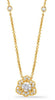 ESTATE .53CT DIAMOND 14K YELLOW GOLD 3D CLASSIC FLOWER BY THE YARD LOVE NECKLACE