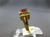 1.57CT DIAMOND & AAA RUBY 18KT YELLOW GOLD 3D ROUND & BAGUETTE ENGAGEMENT RING