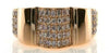 ESTATE WIDE .58CT DIAMOND 18KT ROSE GOLD 3D MULTI ROW FLOWER FUN RING
