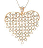 ESTATE LARGE 1.57CT DIAMOND 18KT ROSE GOLD FLEXIBLE HEART LOVE FLOATING PENDANT