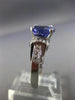 ESTATE 2.87CT DIAMOND & AAA TANZANITE 14KT WHITE GOLD OVAL ENGAGEMENT RING #2933