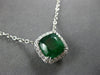 2.46CT DIAMOND & AAA EMERALD 14K WHITE GOLD 3D CLASSIC SQUARE HALO LOVE NECKLACE