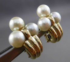 ESTATE LARGE 14KT YELLOW GOLD CLASSIC AAA SOUTH SEA PEARL CLIP ON EARRINGS #2954