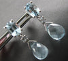 4.28CT AAA AQUAMARINE 18K WHITE GOLD MULTI SHAPE TEAR DROP FUN HANGING EARRINGS