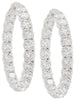 EXTRA LARGE 16.5CT DIAMOND 18K WHITE GOLD ROUND SHARED PRONG INSIDE OUT EARRINGS