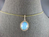 2.36CT DIAMOND & AAA AUSTRALIAN OPAL 14KT YELLOW GOLD OVAL HALO FLOATING PENDANT