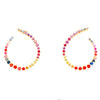 1.85CT AAA SAPPHIRE 18KT YELLOW GOLD OPEN TEAR DROP RAINBOW FUN HANGING EARRINGS
