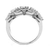 ESTATE LARGE 2.02CT DIAMOND 18K WHITE GOLD MULTI SHAPE ILLUSION ANNIVERSARY RING