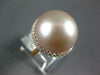 EXTRA LARGE .46CT DIAMOND & AAA PINK SOUTH SEA PEARL 18KT ROSE GOLD 3D HALO RING