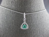 .50CT DIAMOND & AAA EMERALD 18KT WHITE GOLD 3D TRILLION & ROUND FLOATING PENDANT