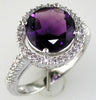 ESTATE 3.53CT DIAMOND & AAA AMETHYST 14KT WHITE GOLD CLASSIC ROUND HALO FUN RING