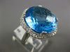 ESTATE 17.24CT DIAMOND & AAA BLUE TOPAZ 14KT WHITE GOLD FLOWER FILIGREE FUN RING