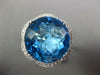 ESTATE 17.24CT DIAMOND & AAA BLUE TOPAZ 14KT WHITE GOLD FLOWER FILIGREE FUN RING