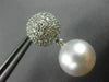 ESTATE LARGE 1.56CT DIAMOND & AAA SOUTH SEA PEARL 18K WHITE GOLD ETOILE EARRINGS