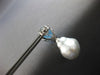 EXTRA LARGE 20.79CT AAA BLUE TOPAZ & SOUTH SEA PEARL 14KT WHITE GOLD 3D EARRINGS