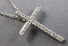 ESTATE .13CT DIAMOND 14KT WHITE GOLD 3D CLASSIC FILIGREE CROSS FLOATING PENDANT