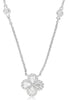 .80CT DIAMOND 14KT WHITE GOLD 3D ROUND & PEAR SHAPE FLOWER BY THE YARD NECKLACE